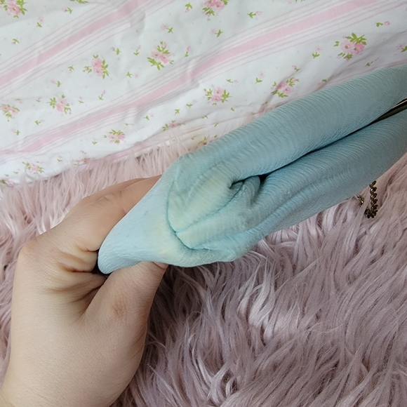 Vintage Powder Blue Clutch Purse - Picture 11 of 16